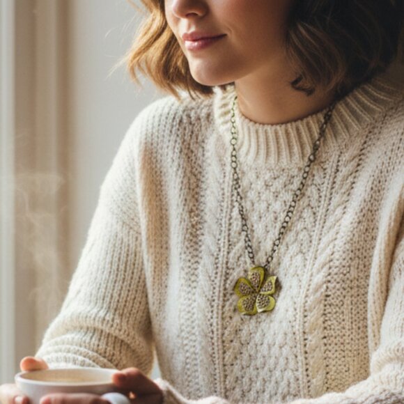 J. Crew Gold and Yellow Floral Necklace - Picture 1 of 6